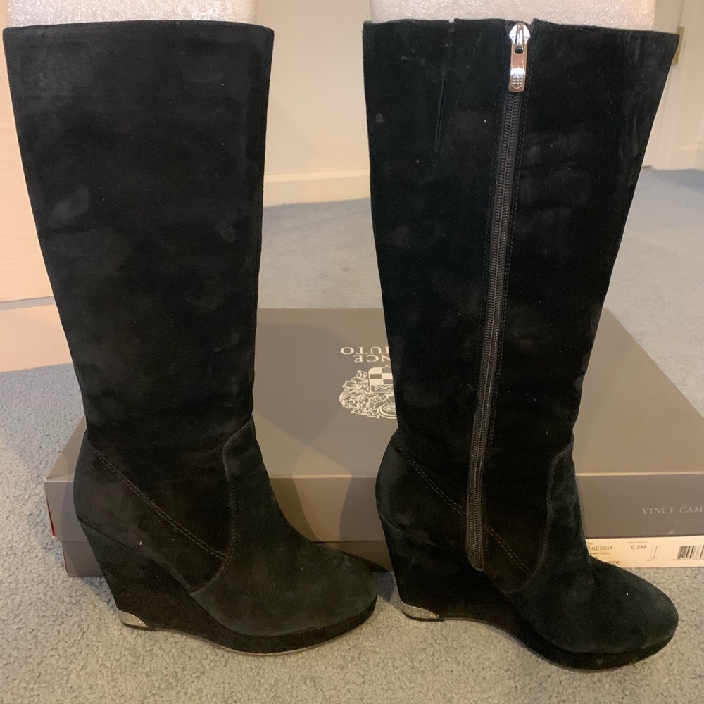 Vince Camuto Black Wedge Boots